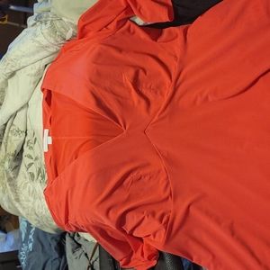 New York & Company Pink Flutter shirt size L